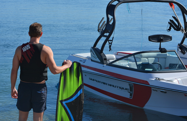 Wakeboarder with Nautique and Liquid Force equipment